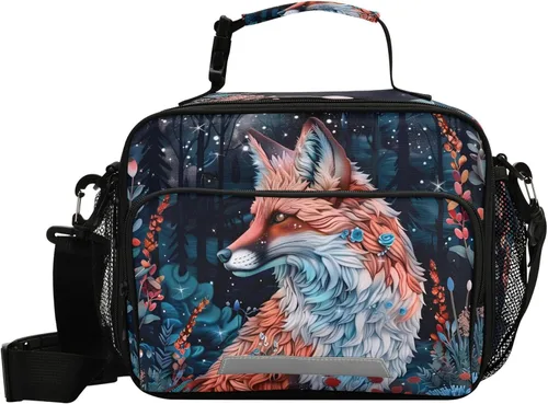 Vista 19 de MNSRUU Bolsa de almuerzo con aislamiento de astronauta espacial para mujeres, lonchera para hombre, con correa ajustable para el hombro, bolsa