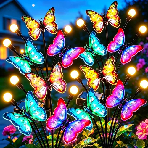 Vista 13 de VOOKRY Luces solares para exteriores, paquete de 4 luces de flores