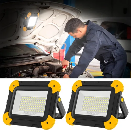 Vista 10 de T-SUN Luz de trabajo LED recargable, 30W 2000LM portátil, impermeable, paquete de 2