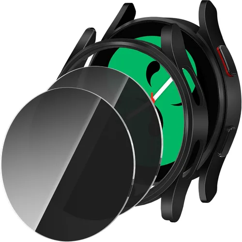 Vista 14 de Suoman Paquete de 2+2 fundas para Samsung Galaxy Watch 4 de 1.575 pulgadas, protector de pantalla de vidrio templado 9H + [arañazos] cobertura