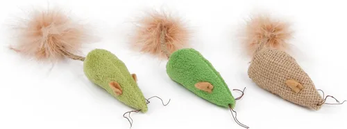 Vista 13 de Petlinks (3 unidades de 3 ratones ciegos de hierba gatera juguetes para gatos, color seleccionado al azar, 3 unidades (paquete de 5)