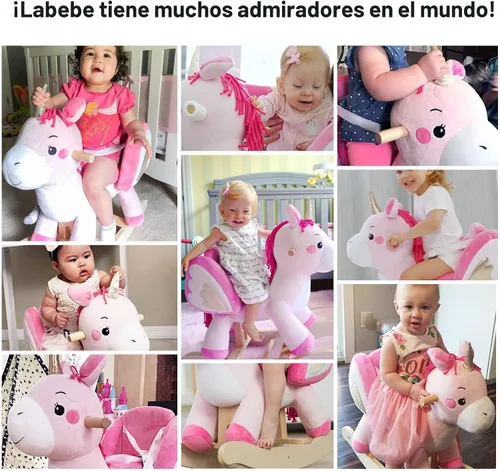 Vista 2 de labebe - Caballo mecedor para bebé, unicornio para montar, juguete de paseo para niños de 6 meses a 3 años, bebé (niño niña) juguete de peluche