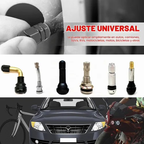 Vista 4 de Performore 8 tapas de válvula de neumático, cubiertas de vástago de alta resistencia Universal para rueda de coche de aluminio, tapas de válvula