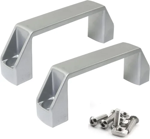 Vista 11 de Paquete de 2 manijas de aleación de aluminio negro rectangular industrial para accesorios de perfil de extrusión de aluminio serie 20, 3.543 in