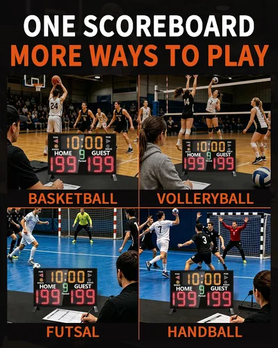 Vista 7 de LUCKY TIME Double-Sided Pro Basketball Scoreboard with Buzzer