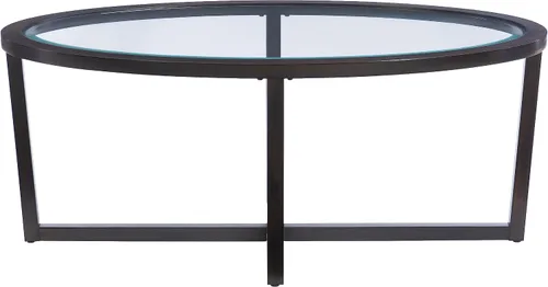 Vista 10 de Powell Marta Umber - Juego de mesa auxiliar y mesa auxiliar de madera marrón con tapa de cristal templado