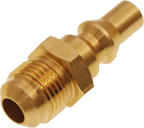 Vista 2 de Meter Star Enchufe de conexión rápida de 3/8 pulgadas macho a 1/4 de pulgada para manguera de extensión de propano para mujer, suministro de gas RV