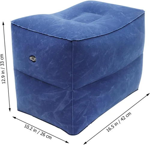 Vista 4 de Almohada de pierna de altura ajustable para niños y niñas, almohada de viaje, cama de avión con memoria, 1 juego Azul