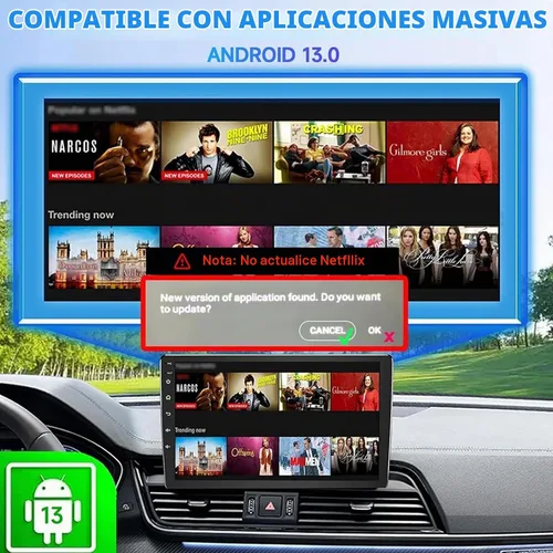 Vista 4 de Binize - Caja de Video Multimedia Inalámbrica CarPlay y Android AUTO, Celular 4G, 4GB+64GB, 8 Núcleos, Navegación Integrada Android 13, Soporte SIM
