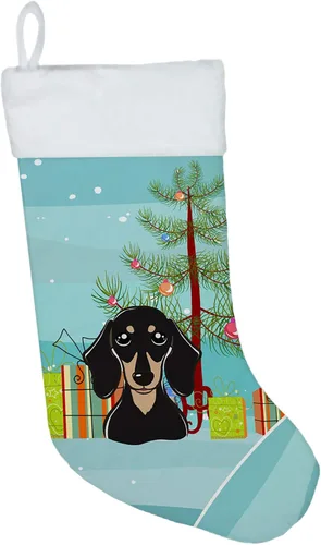 Vista 55 de Caroline's Treasures BB1590CS Árbol de Navidad y Alaskan Malamute Calcetines de Navidad para colgar en la chimenea, decoración de fiesta de Navidad