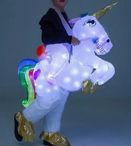Vista 2 de Letsglow Disfraces inflables para niños (unicornio A, 3-6 años)