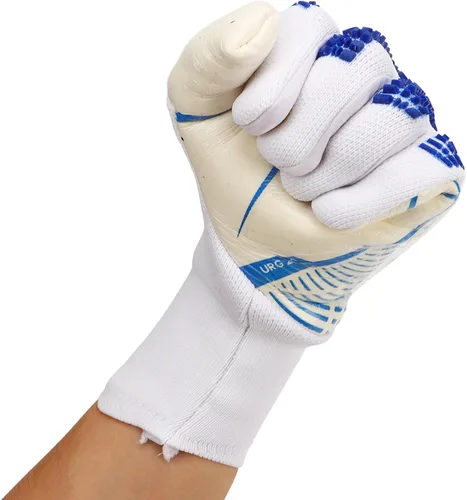 Vista 2 de Guantes de portero de fútbol con fuerte agarre en la palma, protección adicional para los dedos, material de látex antideslizante y nailon, diseño