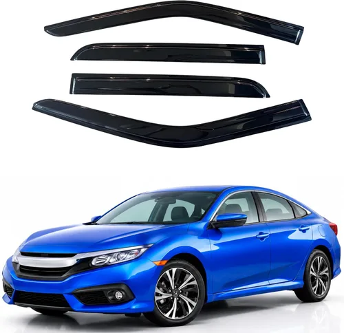 Vista 190 de Visera de ventana IG para Ford Focus Sedán y Hatchback 2012-2018, Protector de ventana lateral para lluvia y viento estilo Mugen, extra duradero
