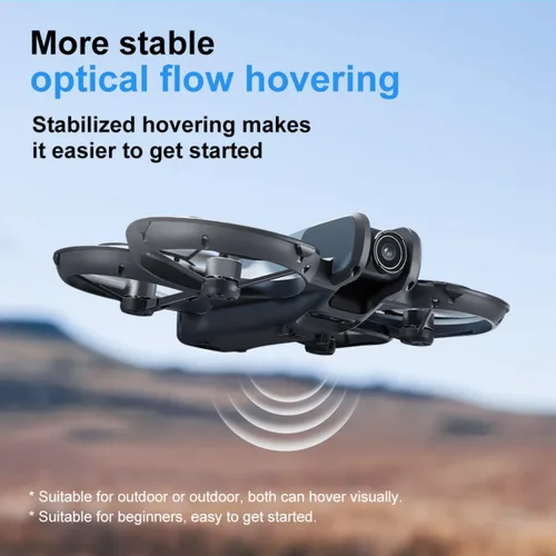Vista 8 de Hobby Mini Drone con pantalla de visualización, cámaras duales, protector de hélice de 360°, posicionamiento de flujo óptico, motor sin escobillas