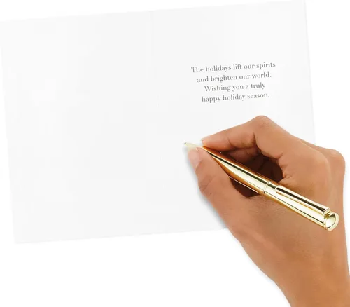 Vista 8 de Hallmark Surtido de tarjetas de Navidad en caja, lámina dorada clásica (6 diseños, 36 tarjetas con sobres)