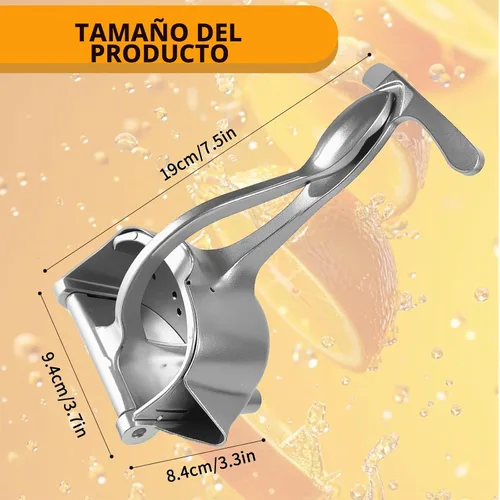 Vista 2 de Exprimidor de mano de aluminio, exprimidor de limón, exprimidor de cítricos, herramienta de extracción manual resistente para presionar granadas