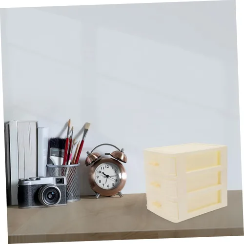 Vista 8 de Homoyoyo Caja de almacenamiento multicapa Caja de almacenamiento de plástico Organizador de escritorio Caja de almacenamiento de maquillaje