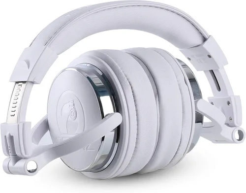 Vista 2 de 2CANZ Auriculares profesionales profesionales con cable blanco mate para DJ, parte trasera cerrada, almohadillas de felpa para los oídos