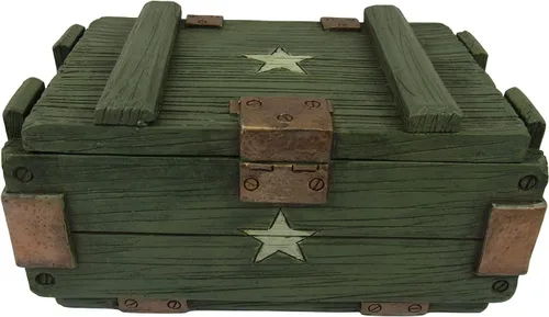 Vista 2 de DWK Caja de munición militar caja de baratijas l Pequeño ejército recuerdo pecho 6" pulgadas