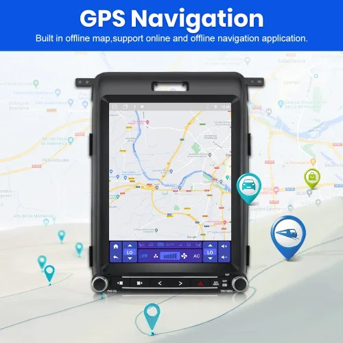 Vista 5 de Radio de coche Android 13 para Ford F150 2013 2014, estilo T de 12.1 pulgadas con CarPlay inalámbrico Android Auto GPS DSP WiFi Bluetooth SWC salida