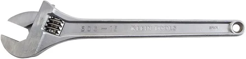 Vista 4 de Klein Tools 506-15 Llave ajustable, llave de transmisión forjada con acabado cromado pulido y mango contorneado, 15 pulgadas