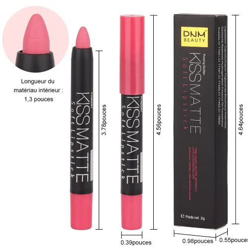 Vista 7 de evpct 3 piezas de lápiz crayón delineador de labios mate metálico rosa natural ligera y lápiz labial Set de larga duración impermeable que coincide