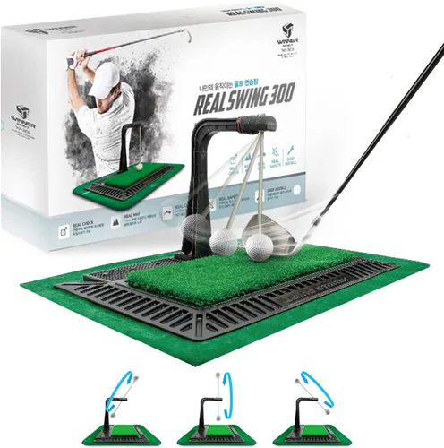 Vista 5 de WINNER SPIRIT Real Swing 300 Golf Swing & Hitting Trainer, True Impact, Comprobación de camino después de swing Alfombrilla de práctica