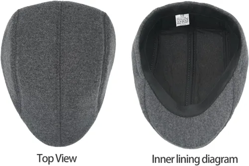 Vista 5 de Ivy Newsboy - Gorra plana estilo Gatsby, gorra clásica para conducir Gris