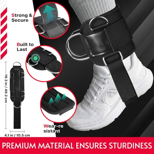 Vista 6 de Correa de tobillo compatible con máquina tonal, correas de tobillo para gimnasio en casa inteligente, accesorio para máquina de cable con ajuste