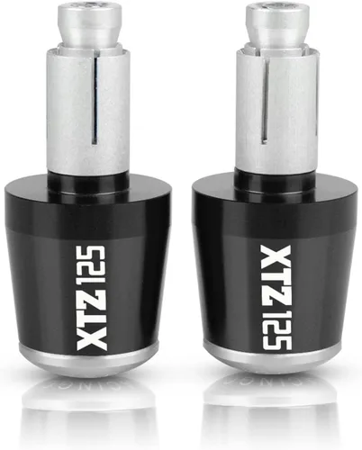 Vista 6 de Extremos de barra de manillar de motocicleta para XTZ125 XTZ 125 2021 2022 2023 78 pulgadas 0.866 in, tapones antivibración plateados