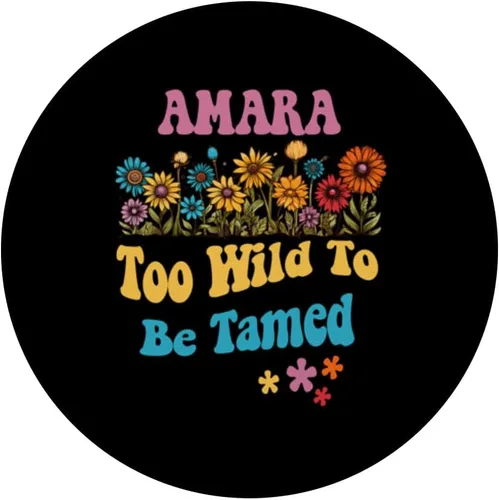 Vista 3 de AMARA Nombre Lindo Retro Niñas Wildflower AMARA Nombre PopSockets Estándar PopGrip