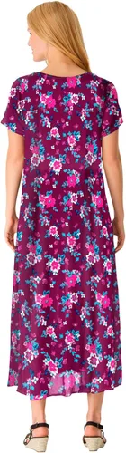 Vista 5 de Woman Within Vestido para mujer, de textura arrugada, talla Plus
