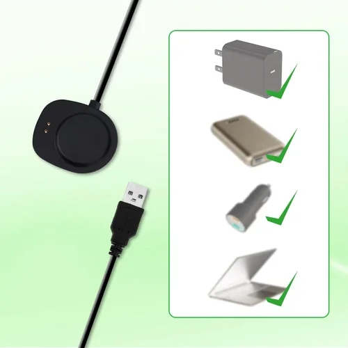 Vista 6 de 4 cargadores de repuesto para Amazfit T-Rex 3/Balance 2/Helio Strap/Balance, 102cm/3.35ft de largo USB Magnetic Watch Cable de carga Accesorios