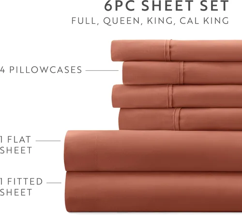 Vista 62 de ienjoy Home Linen Market - Juego de sábanas de 6 piezas, color rubor, tamaño King Blush
