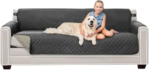 Vista 182 de Sofa Shield Funda de sofá con correa, reversible, resistente a las manchas y al desgarro, funda acolchada de microfibra, lavables, asiento de 62