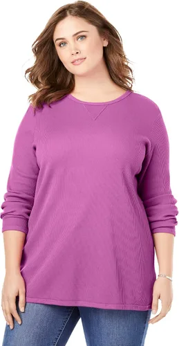 Vista 5 de Woman Within Sudadera térmica de punto gofre para mujer en talla grande