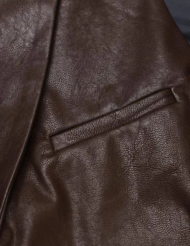 Vista 5 de COOFANDY Chaleco de cuero para hombre estilo casual estilo occidental ligero con cuello en V chaleco