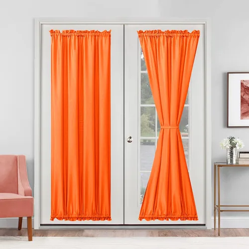 Vista 47 de Cortinas para puerta francesa, color aguamarina, 24 pulgadas de ancho x 40 pulgadas de largo, 1 panel Bolsillo para barra, semitransparente