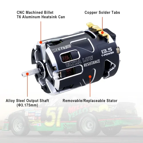 Vista 5 de Surpass Hobby 540 V5R 21.5T Motor sin escobillas con sensor, Motor RC de 2500kv de nivel de competición con eje de 5.0, ESPECIFICACIÓN Uso
