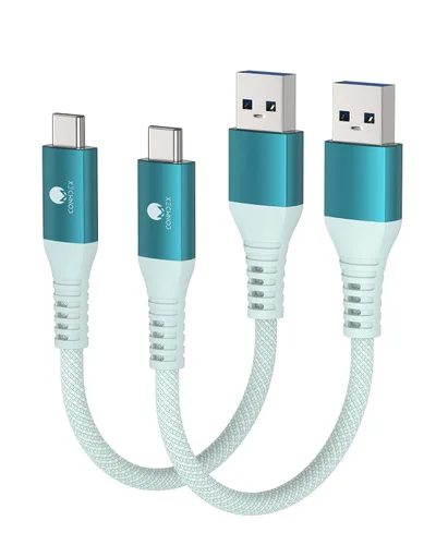 Vista 11 de CONMDEX - Cable USB C de 30 cm, [2 unidades], USB 3.1 Gen 2, transferencia de datos de 10 Gbps, cable trenzado tipo C, carga rápida USB a USB C