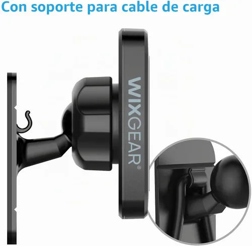 Vista 5 de WixGear - Soporte magnético para teléfono para automóvil, soporte magnético universal para tablero, para teléfonos celulares y mini tabletas