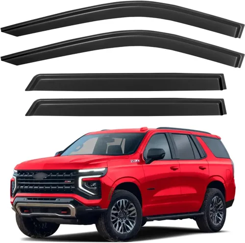 Vista 228 de YQAUTEC - Viseras para ventana, protectores contra la lluvia, compatibles con Subaru WRX 2015-2021, deflectores de viento para ventanas, viseras