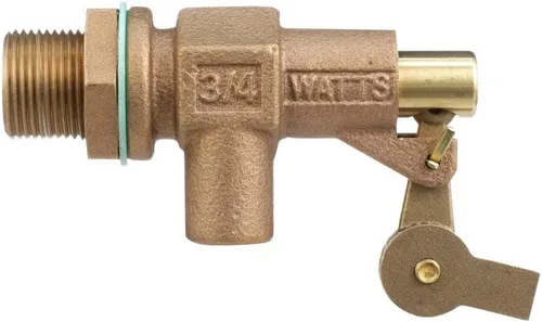 Vista 2 de Watts Serie 750 Válvula de flotador de bronce resistente de 3/4 ", entrada roscada NPT hembra, brida mecanizada, brazos dentados, sellos