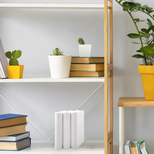 Vista 7 de AuldHome Design Pila de libros de imitación (blanco, juego de 3); libros decorativos para manualidades y decoración del hogar
