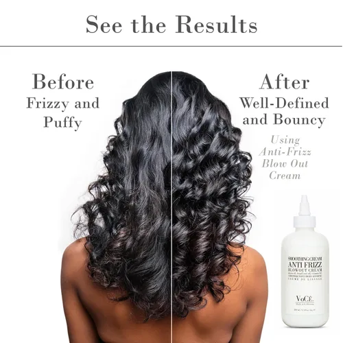 Vista 6 de VoCÊ Haircare Natural Smoothing Blowout Cream Crema antiencrespamiento con control de encrespamiento y protección del calor Vegana, no tóxica