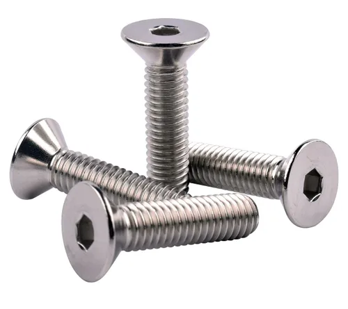 Vista 9 de Tornillos avellanados de cabeza plana de 1/4-20 x 1-1/2", pernos de casquillo hexagonal, acero inoxidable 304 18-8, rosca de máquina completa