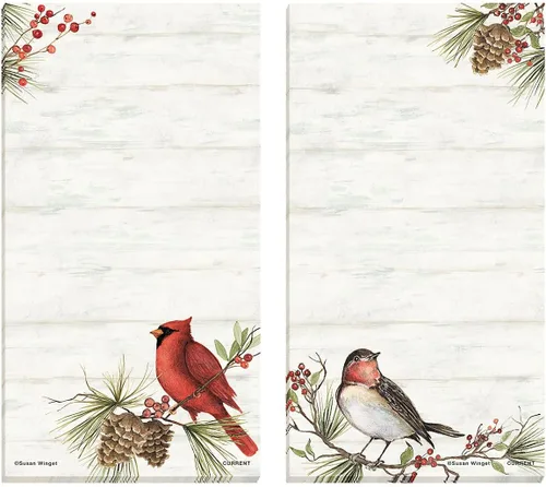 Vista 3 de Current Cardinal Woodland Birds - Juego de 12 blocs de notas magnéticos, 6 diseños, 30 hojas de 3.5 x 6.5 pulgadas, lista de compras, notas