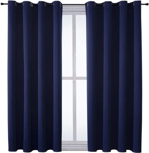 Vista 242 de ChrisDowa - Cortinas cortas para ventana de 40 pulgadas para dormitorio - Cortinas cortas con ojales y aislamiento térmico para oscurecer