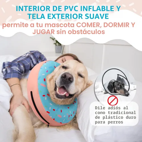 Vista 3 de Supet - Collar isabelino inflable para recuperación, posoperatorio Donut Azul