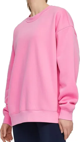 Vista 2 de THE GYM PEOPLE Sudadera de forro polar con cuello redondo y ajuste holgado para mujer
